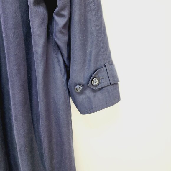 SOPHISTICATE PETITE  Navy Blue Thermal Double-Breasted Trench Coat Size 0 Womens - Picture 14 of 14